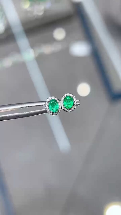 Colombian Emerald Studs